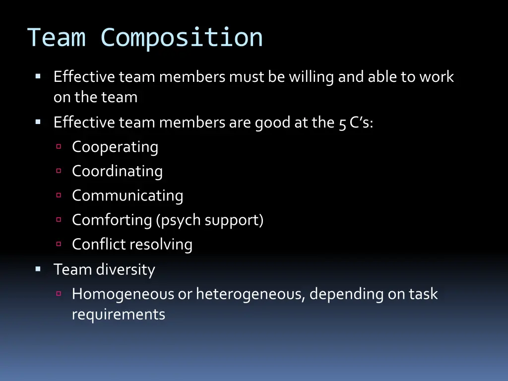 team composition
