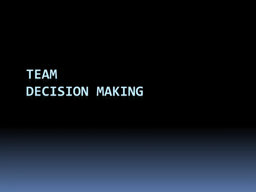 team decision making