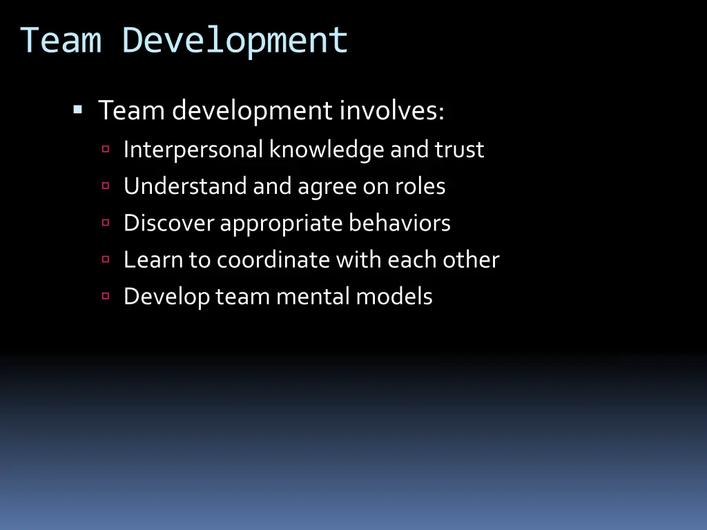 team development