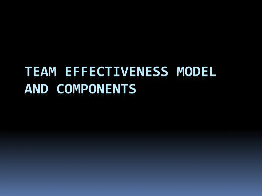 team effectiveness model and components
