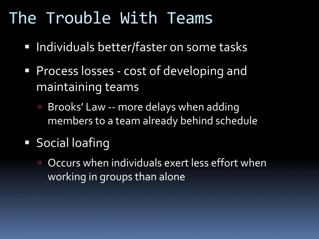 the trouble with teams