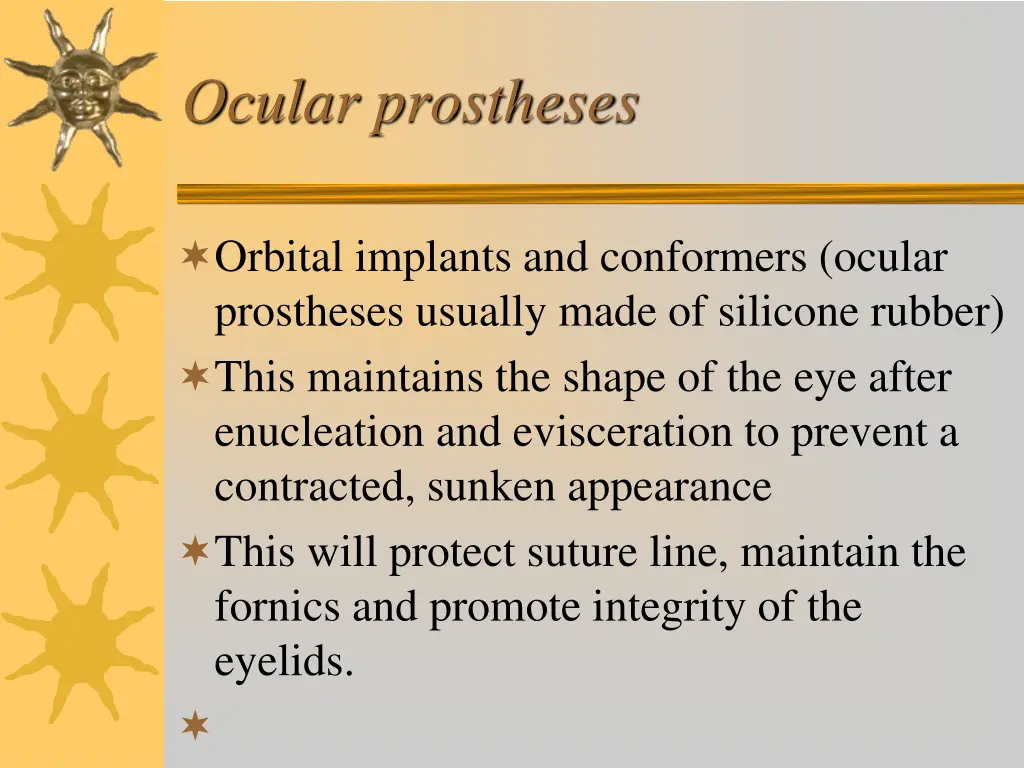 ocular prostheses