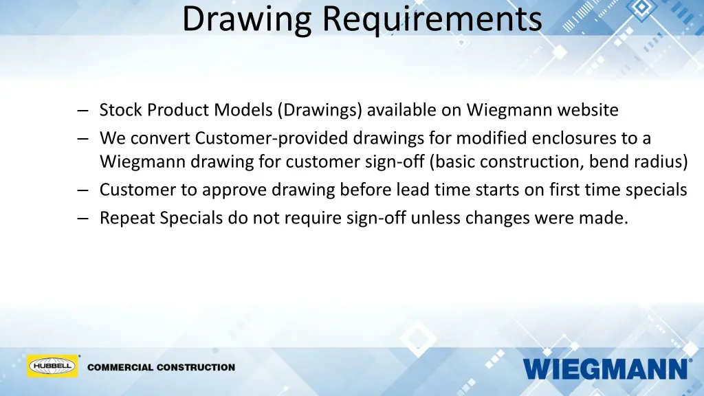 drawing requirements