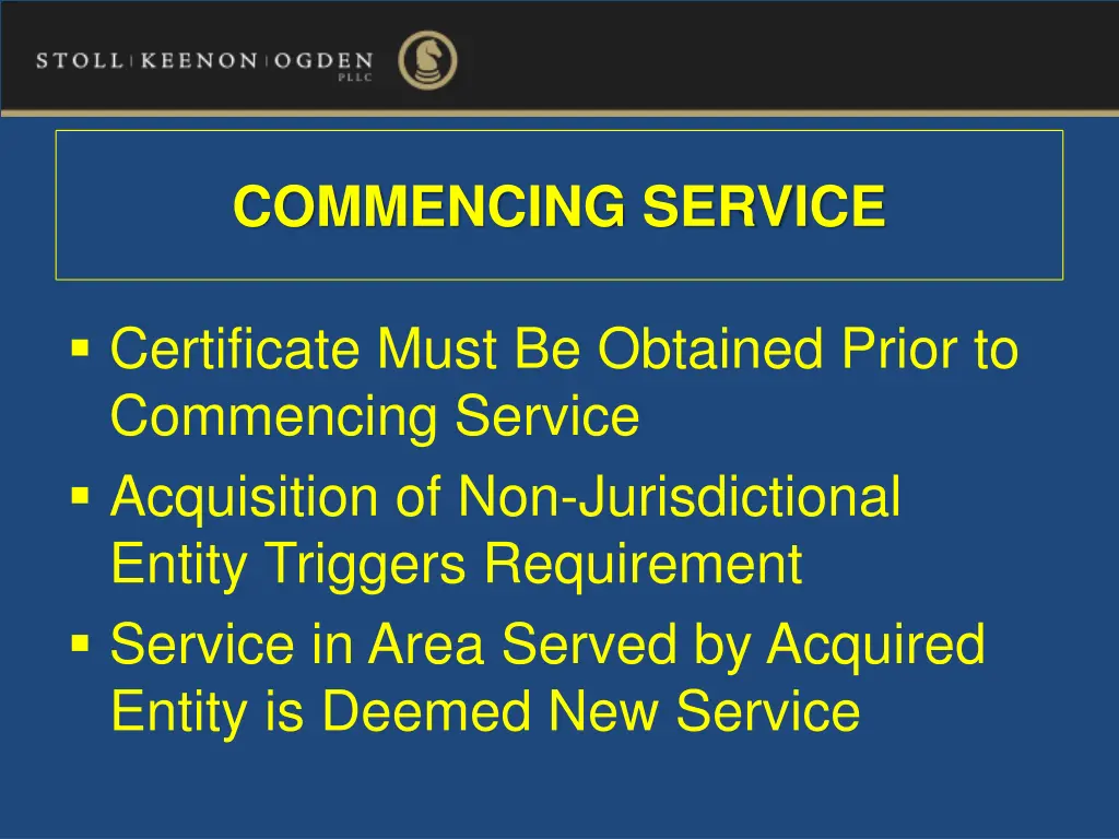 commencing service