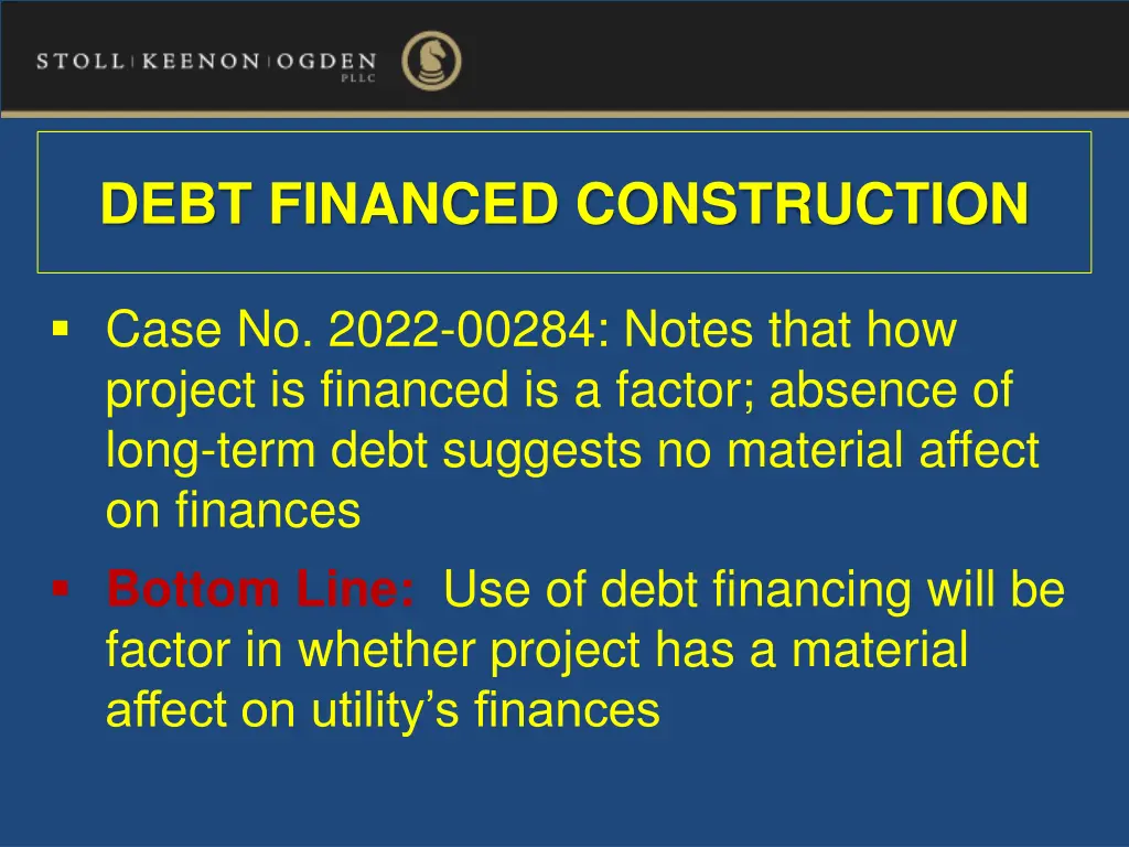 debt financed construction 1