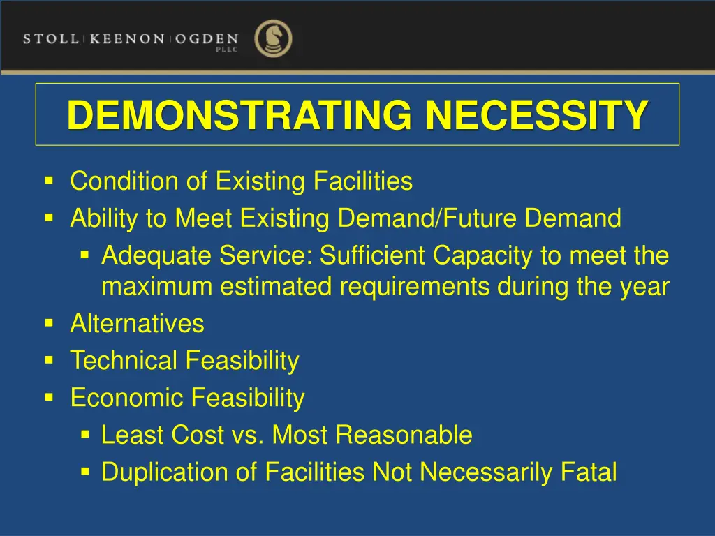 demonstrating necessity