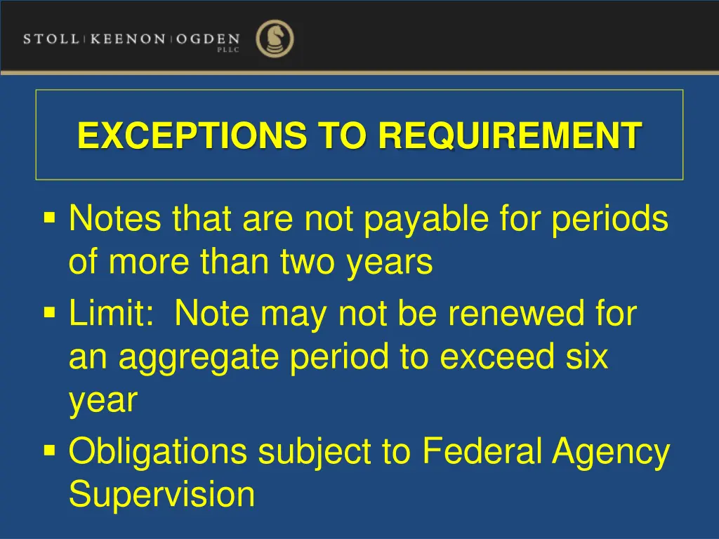 exceptions to requirement