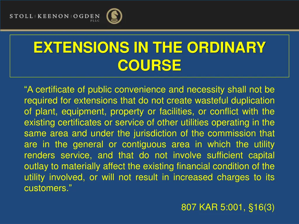 extensions in the ordinary course