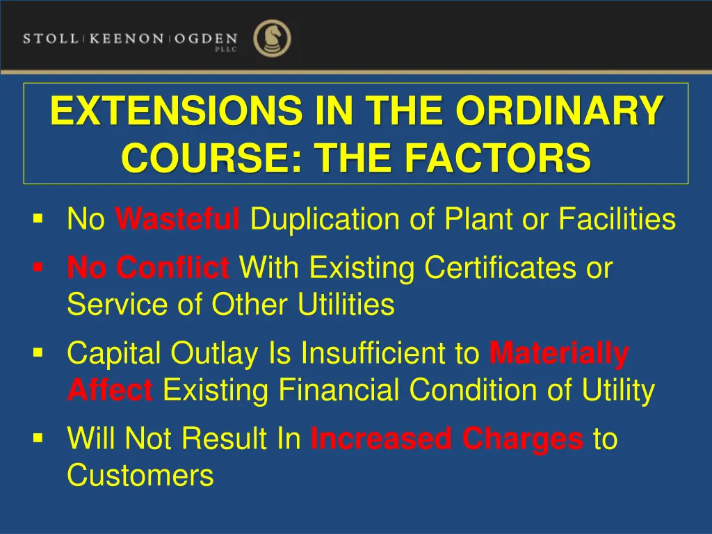 extensions in the ordinary course the factors