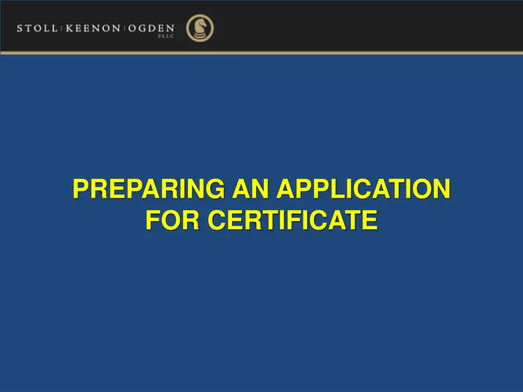 preparing an application for certificate
