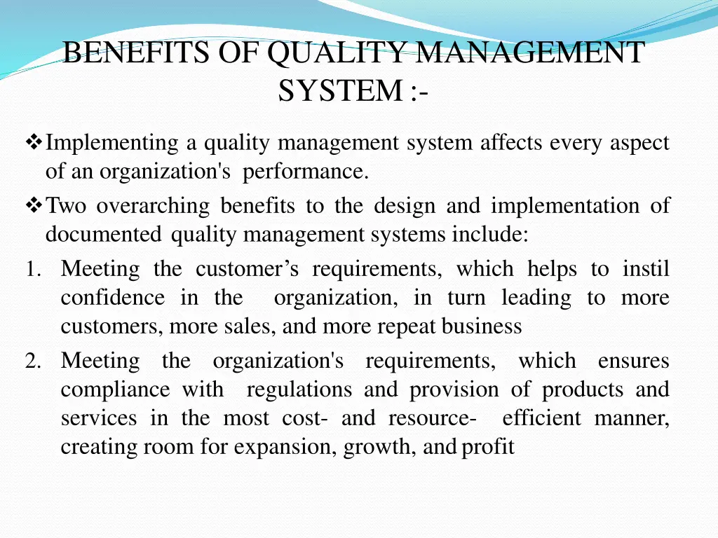 benefits of quality management system