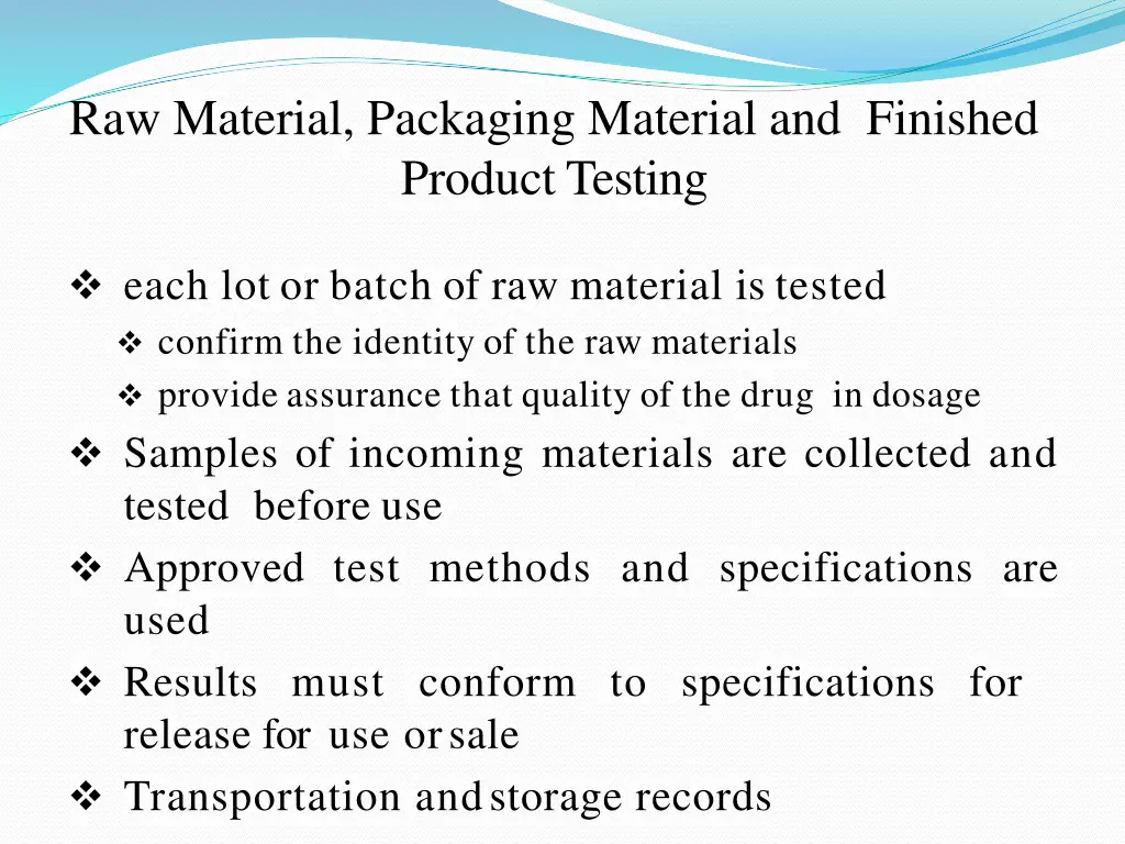 raw material packaging material and finished