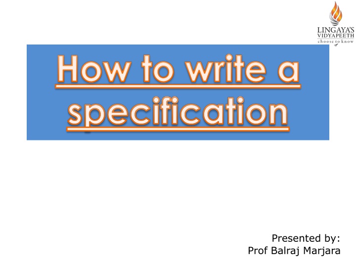 presented by prof balraj marjara