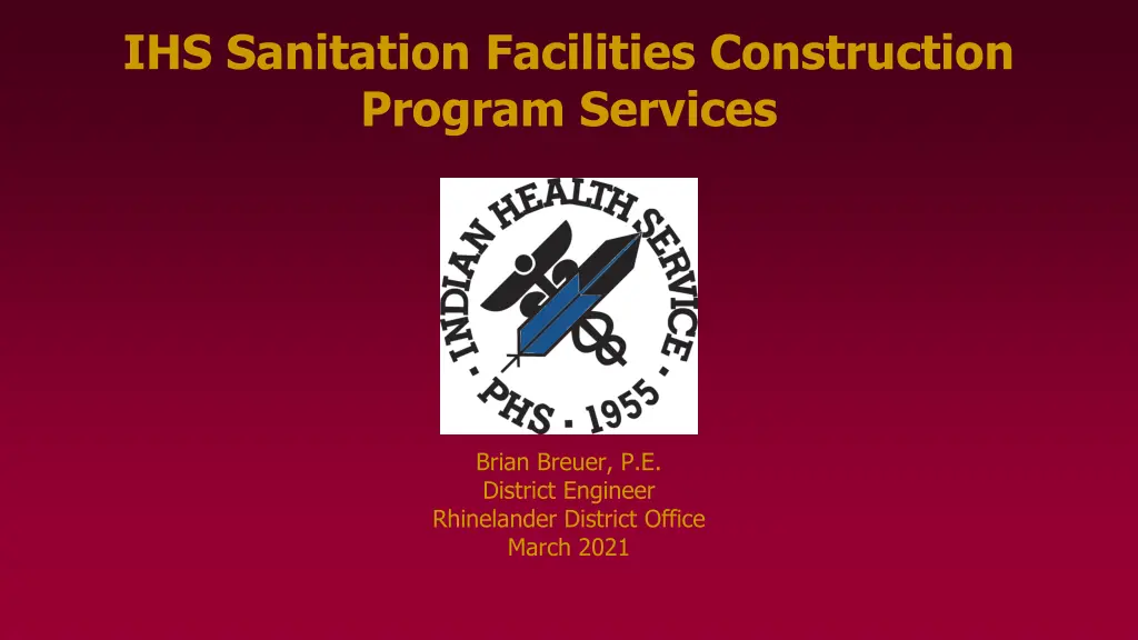 ihs sanitation facilities construction program