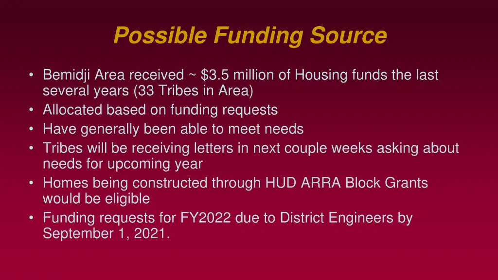 possible funding source