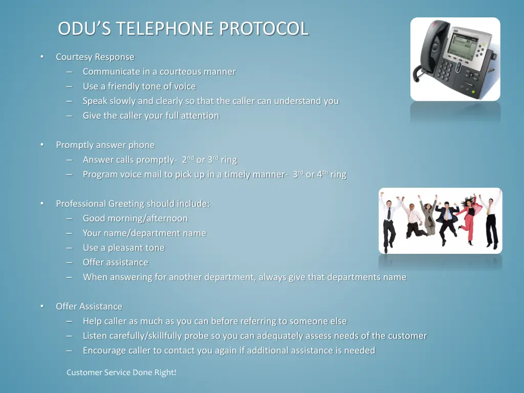 odu s telephone protocol