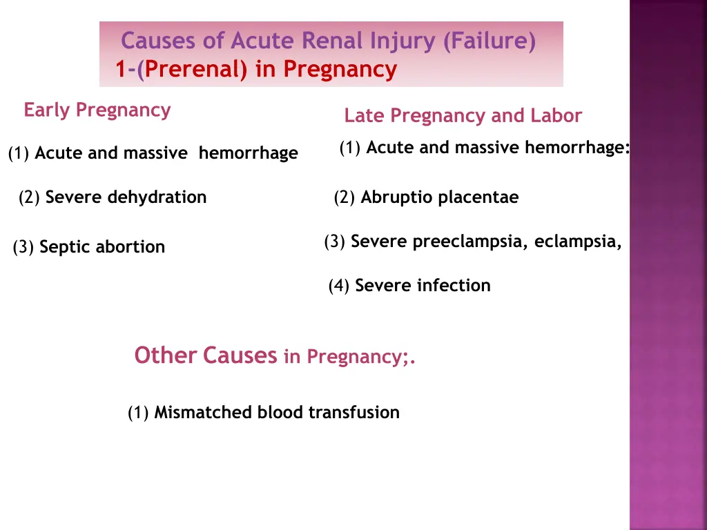 causes of acute renal injury failure 1 prerenal