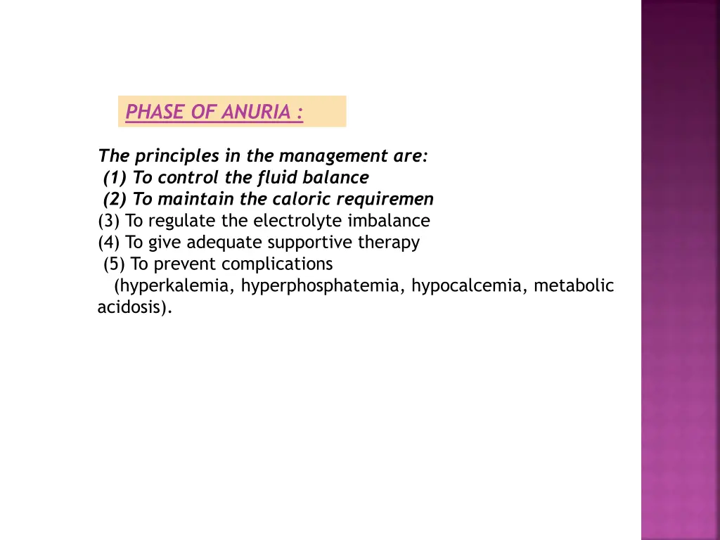 phase of anuria