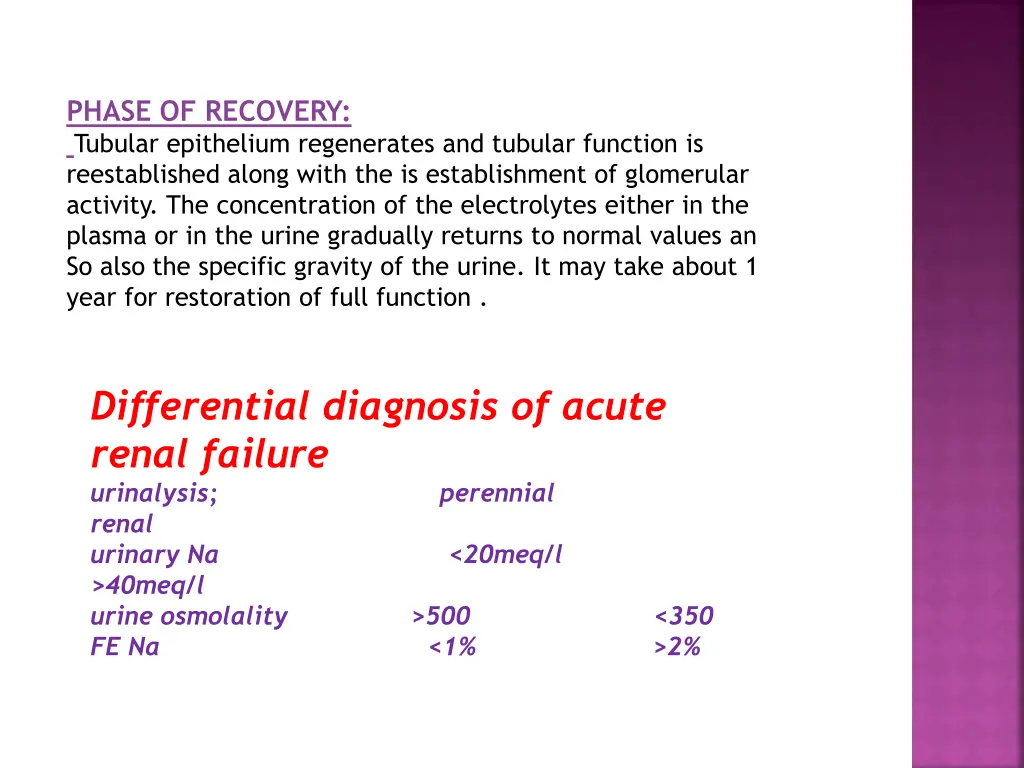 phase of recovery tubular epithelium regenerates