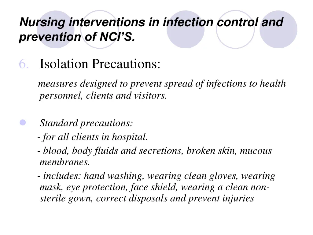 nursing interventions in infection control 7