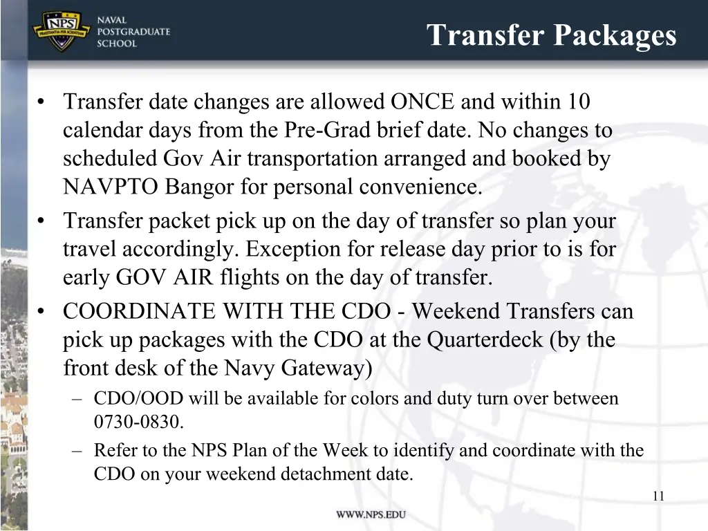 transfer packages