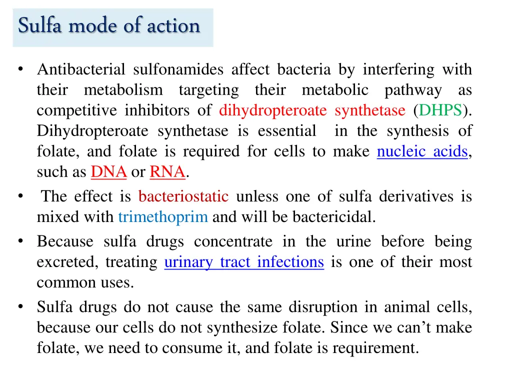 sulfa mode of action