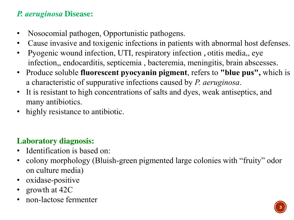 p aeruginosa disease
