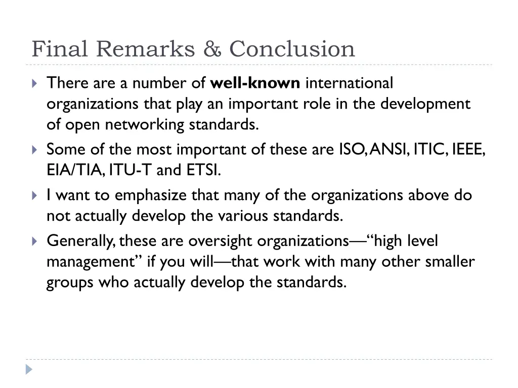 final remarks conclusion 1