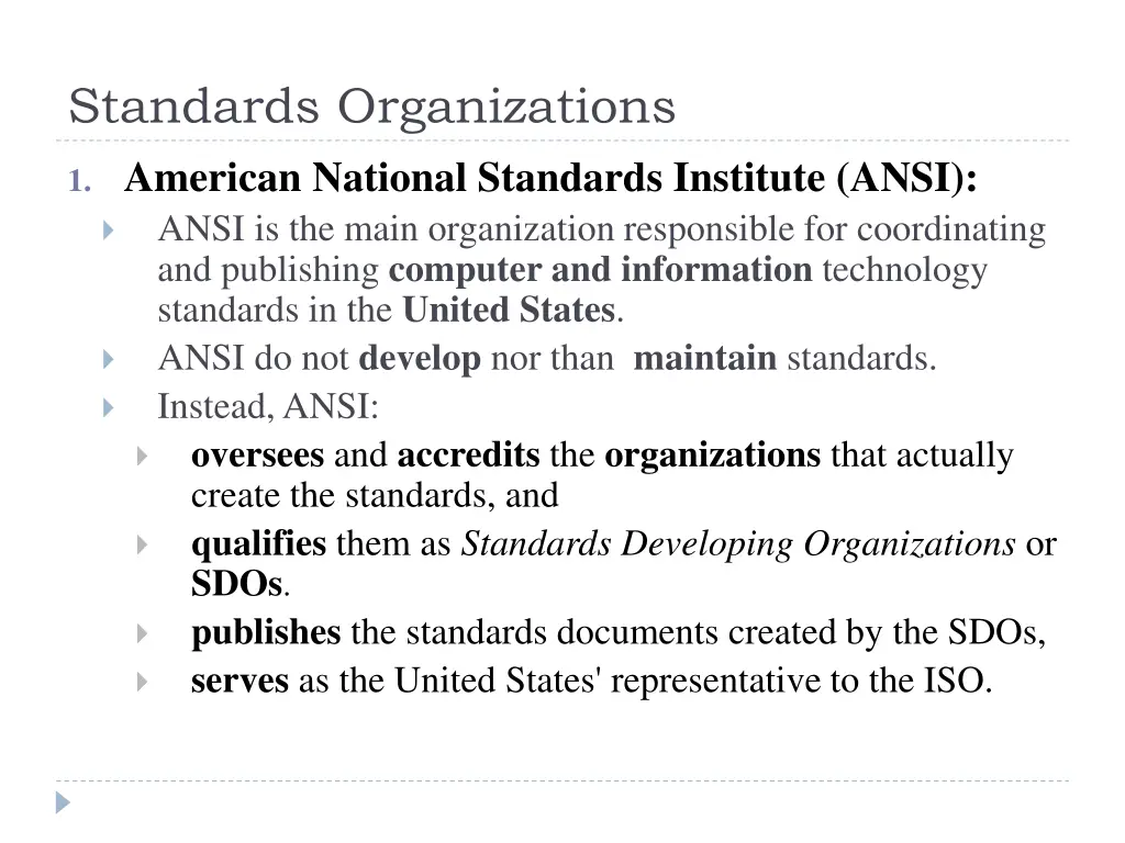 standards organizations 1
