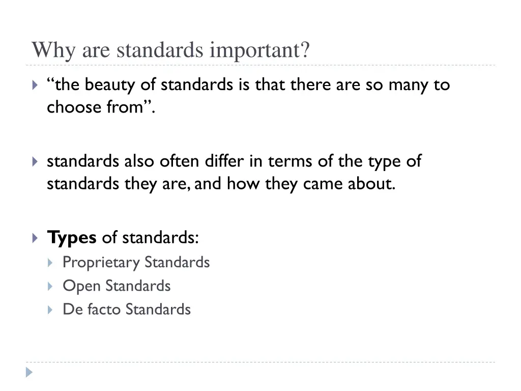 why are standards important