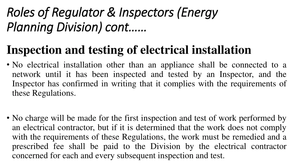 roles of regulator inspectors energy roles 2