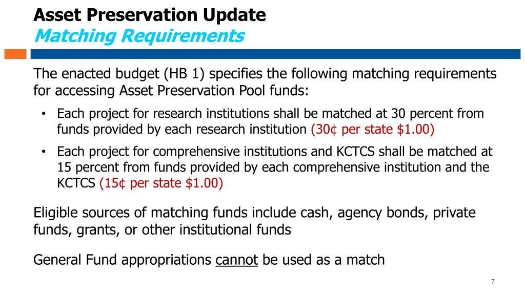 asset preservation update matching requirements
