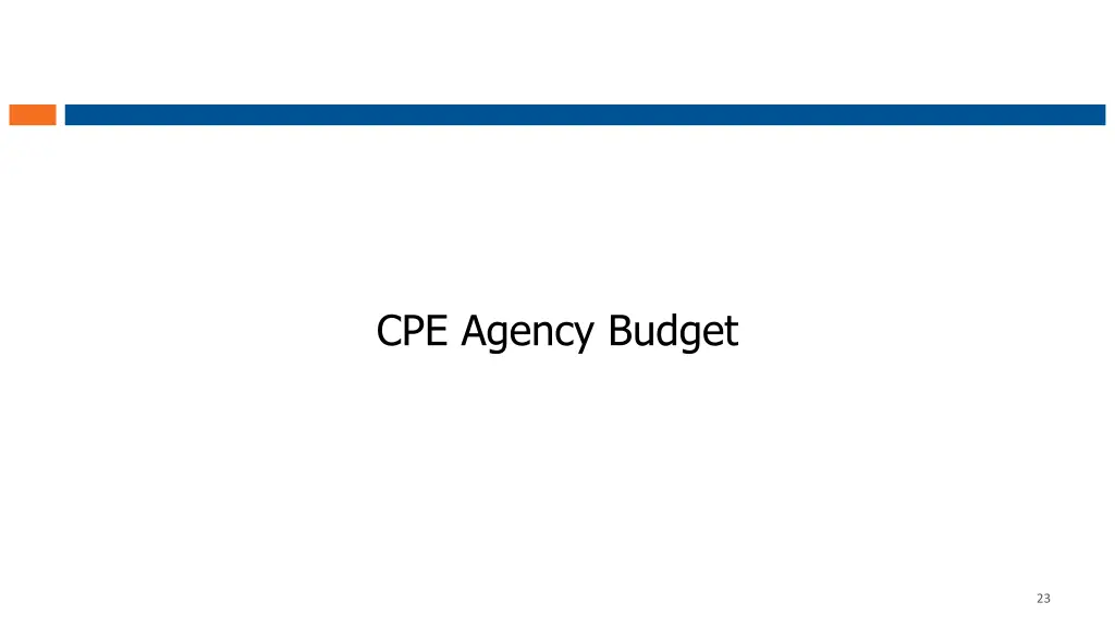 cpe agency budget