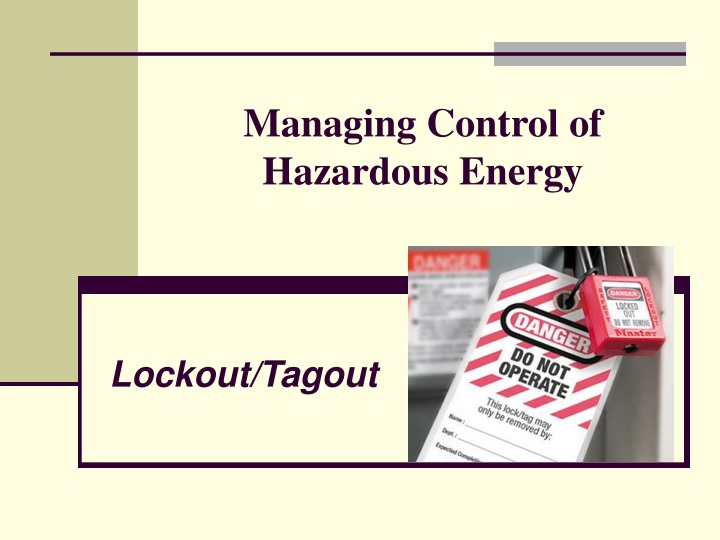 managing control of hazardous energy