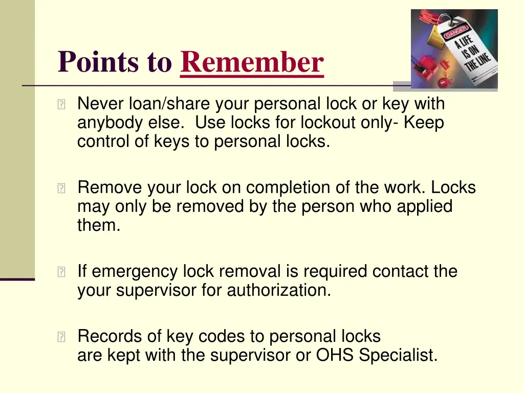 points to remember