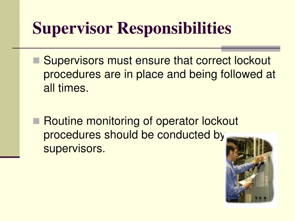 supervisor responsibilities