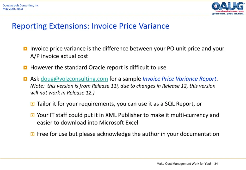 douglas volz consulting inc may 20th 2008 33
