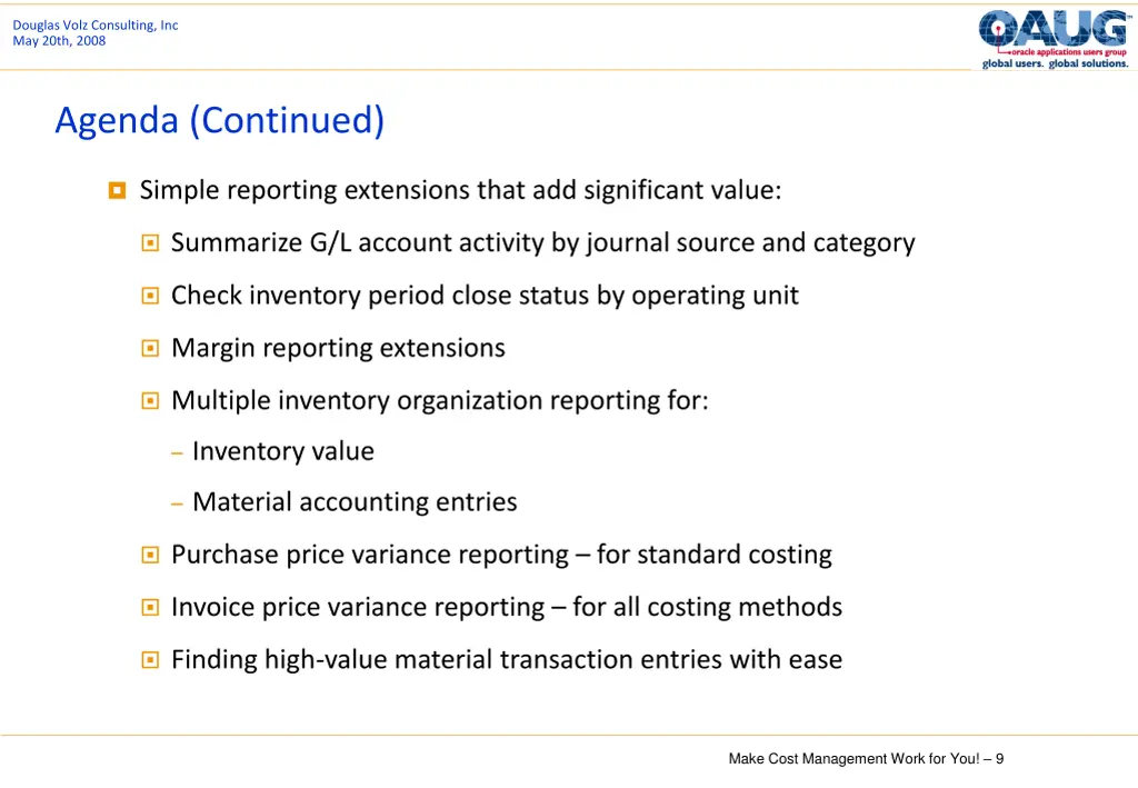 douglas volz consulting inc may 20th 2008 8