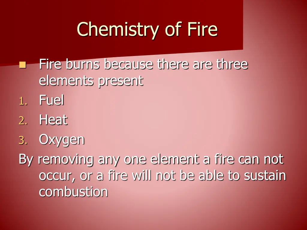 chemistry of fire
