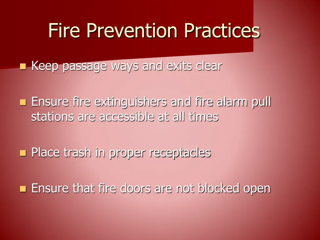 fire prevention practices