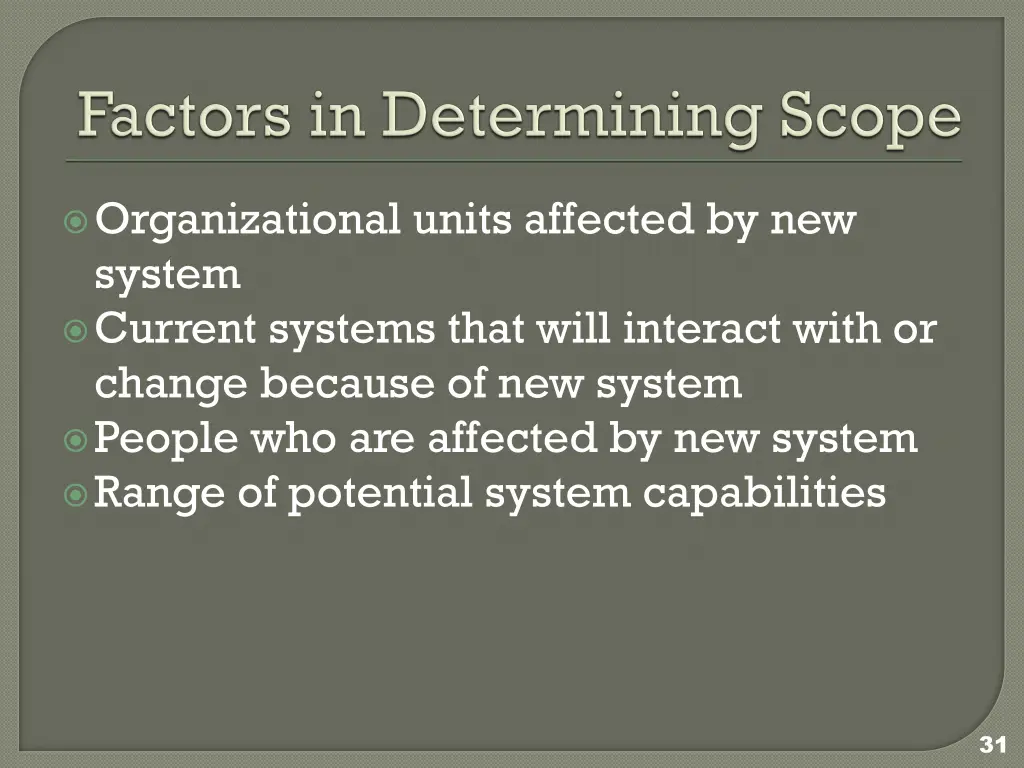 organizational units affected by new system