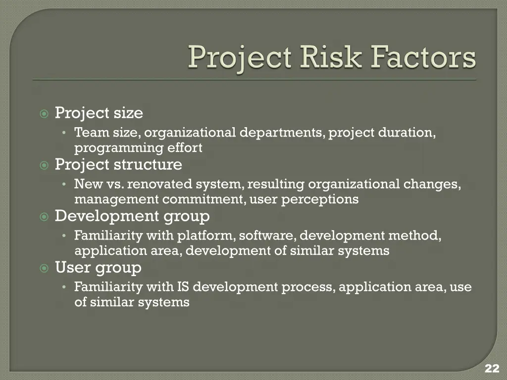 project size team size organizational departments
