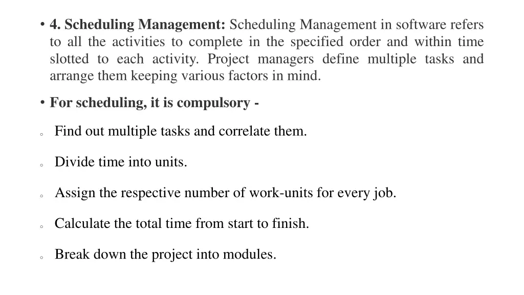 4 scheduling management scheduling management
