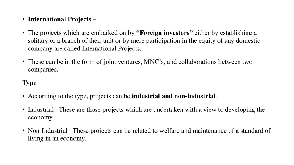 international projects
