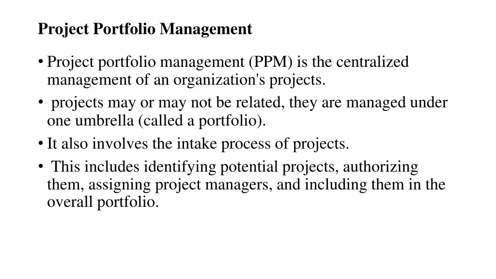 project portfolio management