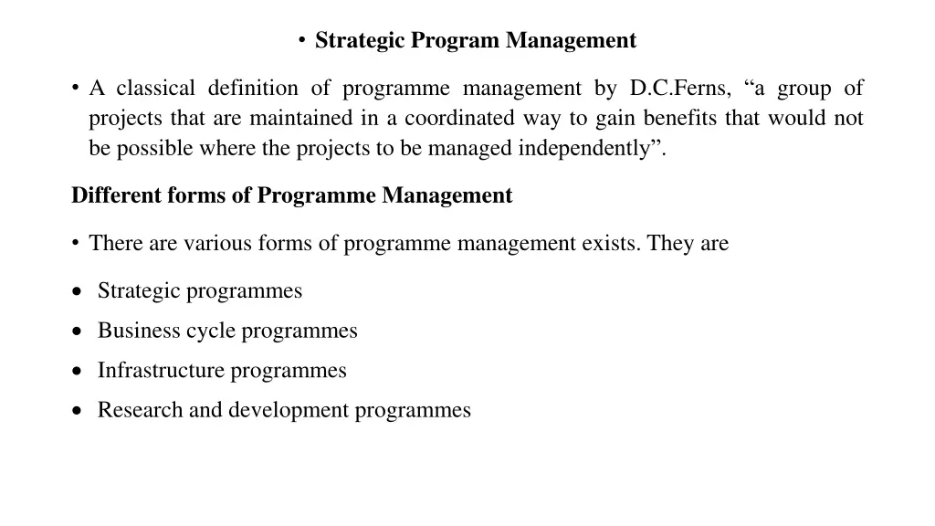 strategic program management