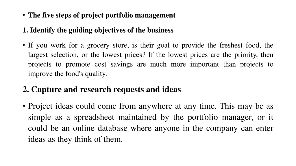 the five steps of project portfolio management