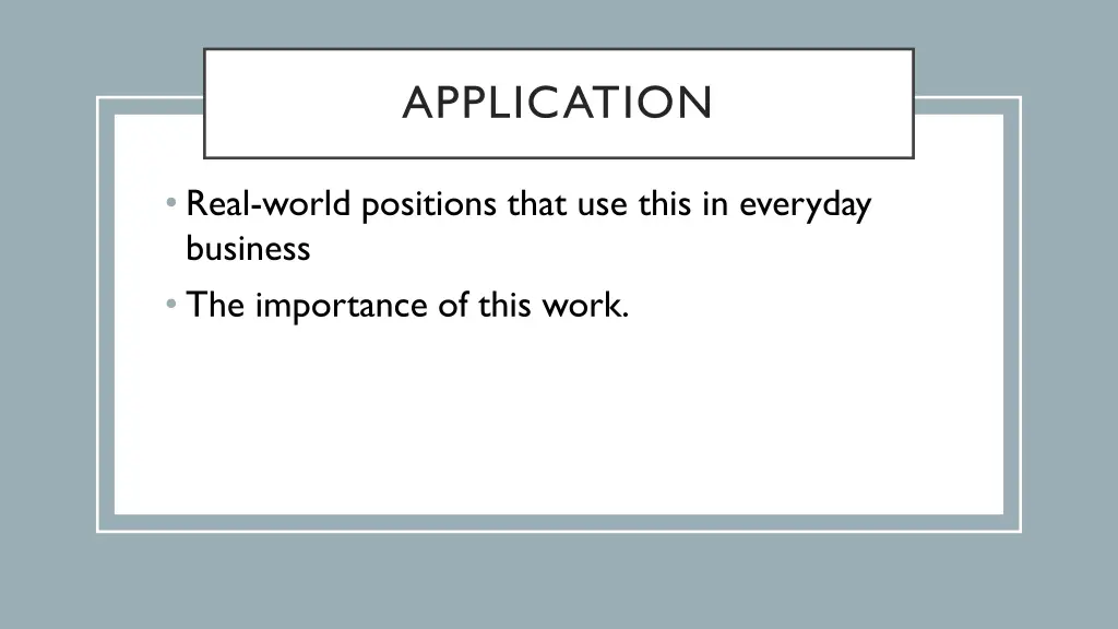 application