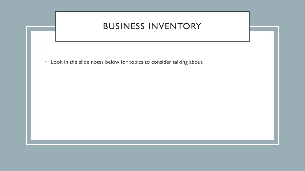 business inventory