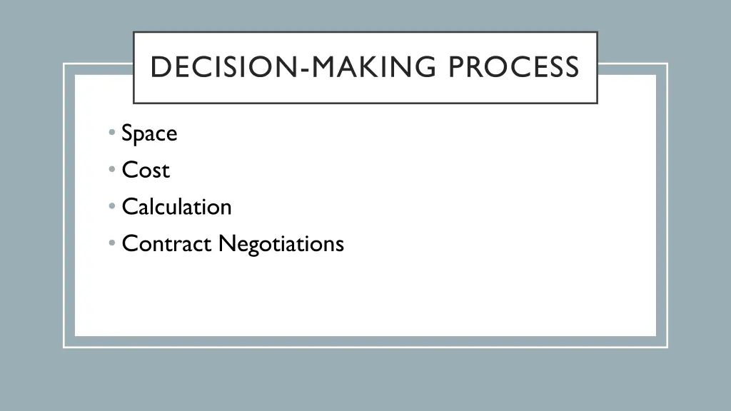 decision making process